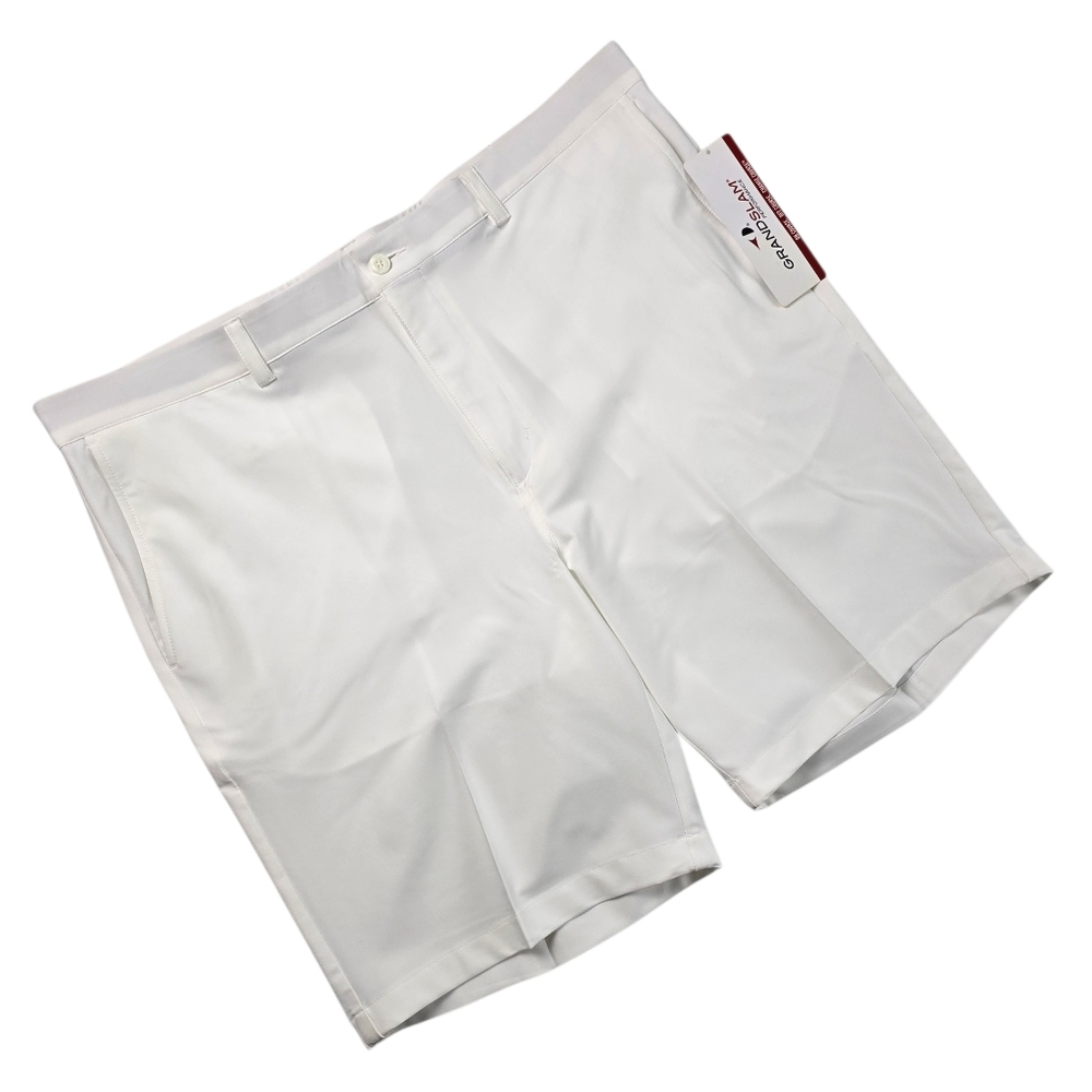NWT Grand Slam Performance Men's Golf Shorts White Stretch 360 Size 38